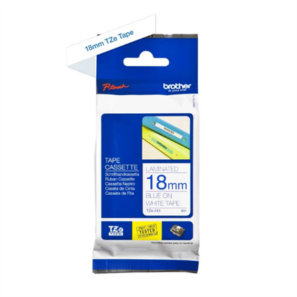 Cinta Brother Tz-243 Azul/Blanco 18Mm Pt300/310B/330/530 - Tze243 FullOffice.com