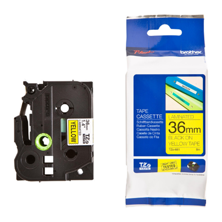 Cinta Brother Tz-661 Negro/Amarillo 36Mm Pt530 - Tze661 FullOffice.com