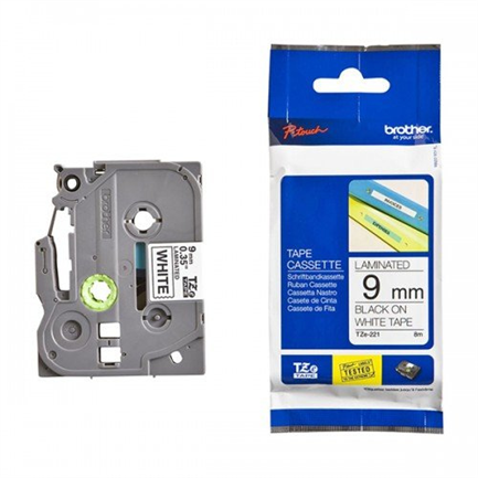 Cinta Brother Tz221 Negro/Blanco 9Mm Pt 1400 9500C 1750 - Tze221 FullOffice.com