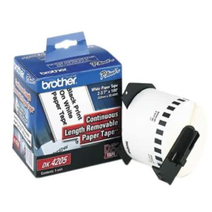Cinta Etiquetadora Brother Dk4205 Continua Removible Blanca 62Mmx30.4M - Dk4205