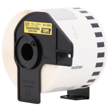 Cinta Etiquetadora Brother Dk4605 Continua Removible Amarilla 62Mmx30.4M - Dk4605 FullOffice.com