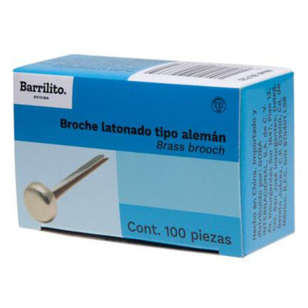 Broche Latonado Barrilito Tipo Alemán 25Mm C/100 Pzas - Blt25 FullOffice.com