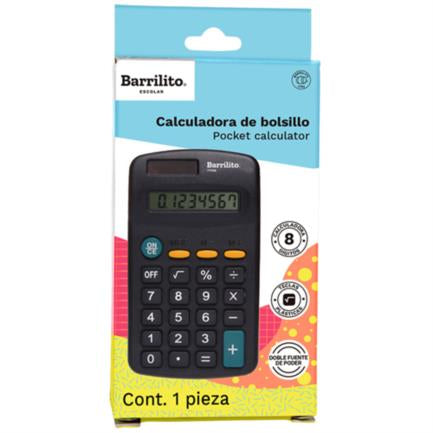 Calculadora Barrilito Bolsillo 8 Digitos 1 Pza - 7723G FullOffice.com