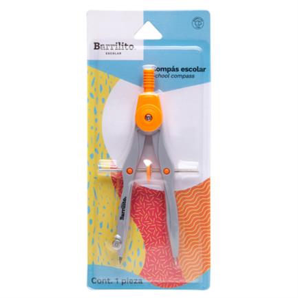 Compás Barrilito Escolar Metálico 1 Pza - 250 FullOffice.com