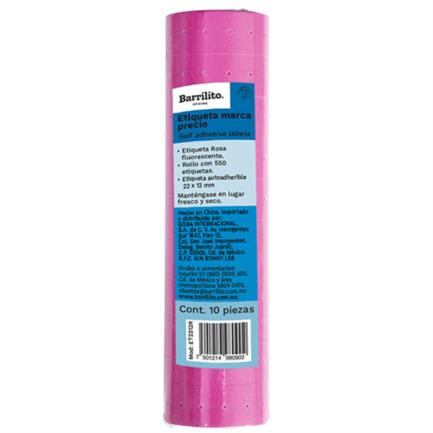 Etiqueta Rosa Barrilito Precio 22X12Mm Rollo C/550 Etiquetas - Et2212R FullOffice.com