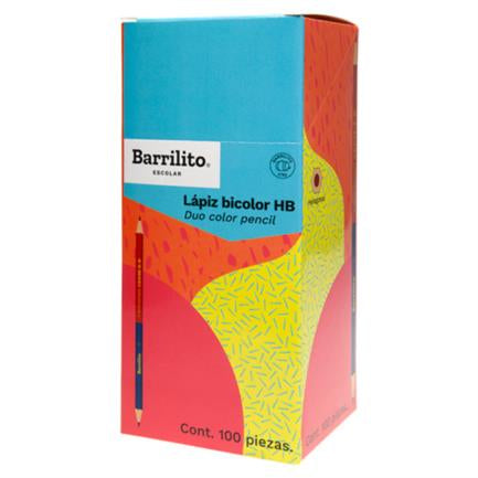 Lápiz Bicolor Barrilito Hb Hexagonal Caja C/100 Pzas - 7564 FullOffice.com