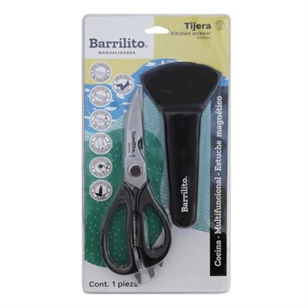 Tijera Barrilito Cocina-Multifuncional 8" C/Estuche Magnético - Ks303C