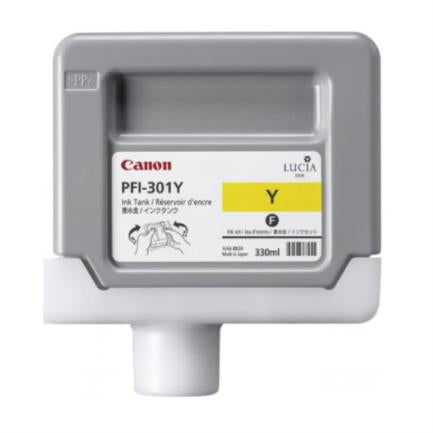 Tinta Canon Pfi-301Y 330Ml Color Amarillo - 1489B001Aa
