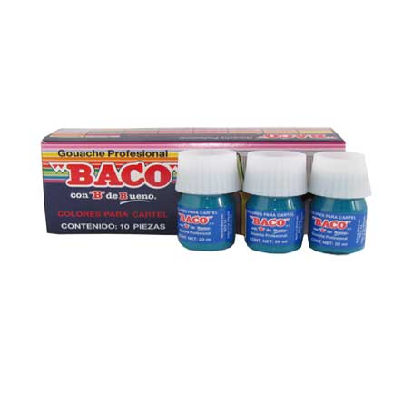 Pintura Baco P/Cartel 20Ml Azul Turquesa #65 C/10 - Cartel-65 FullOffice.com