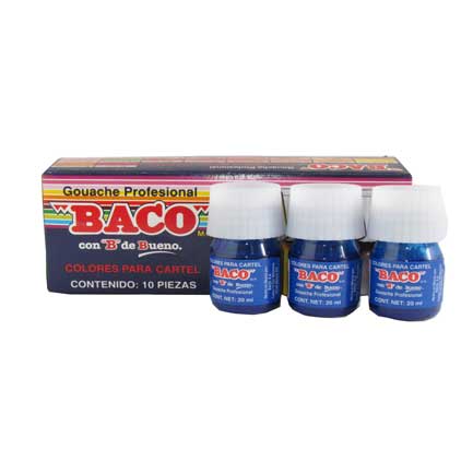 Pintura Baco P/Cartel 20Ml Azul Ultramar C/10 - Pn019 FullOffice.com