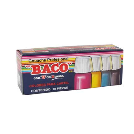 Pintura Baco P/Cartel 20Ml Plata #70 C/10 - Pn024 FullOffice.com