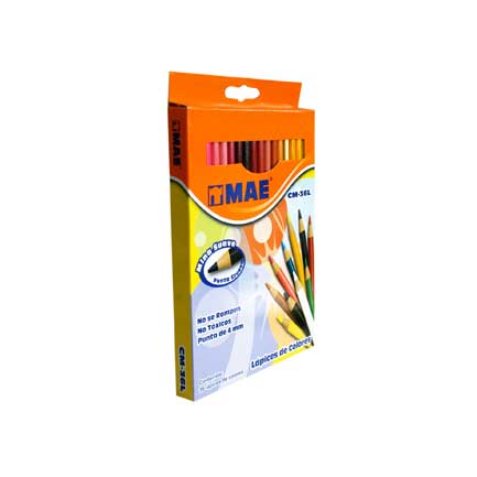 Colores Largos Mae Caja C/36 Piezas 4Mm - Cm-36L FullOffice.com