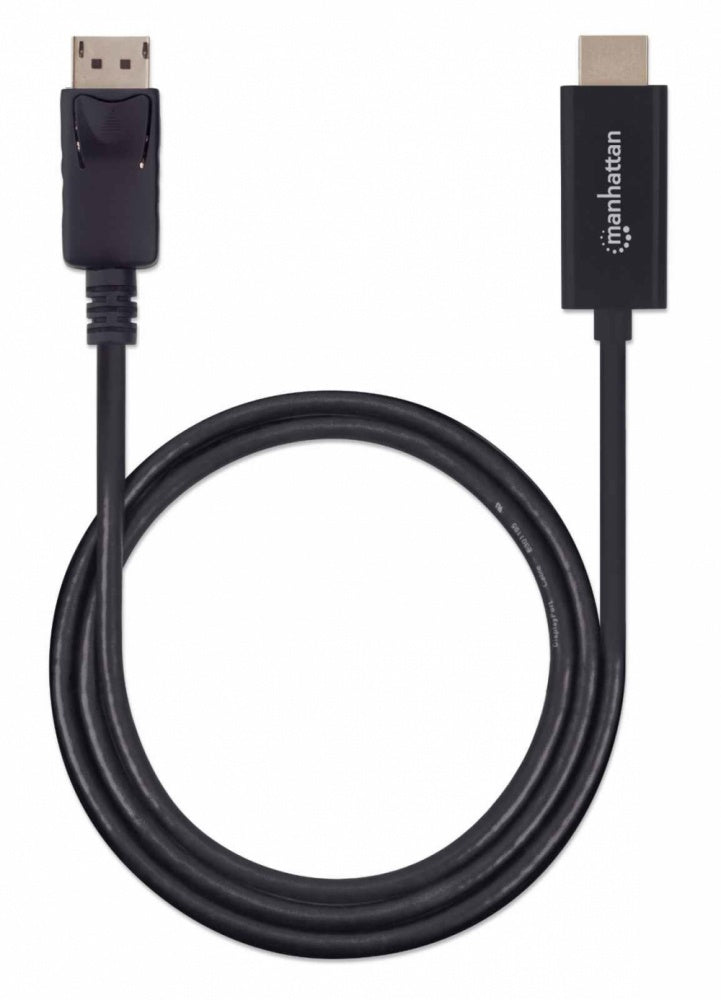 Cable Manhattan Displayport-M A Hdmi-M 4K 1.8M Color Negro - 153201 FullOffice.com