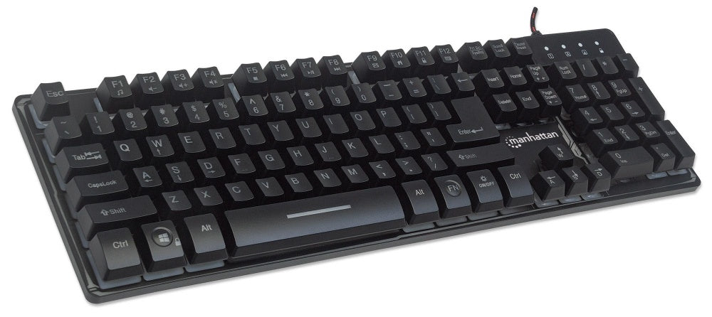Teclado Gaming Manhattan Usb 19 Teclas Multimedia Retroiluminación Led Color Negro - 178457
