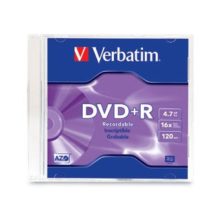 Dvd+R Verbatim 4.7Gb 16X Single S/C - 95059 FullOffice.com