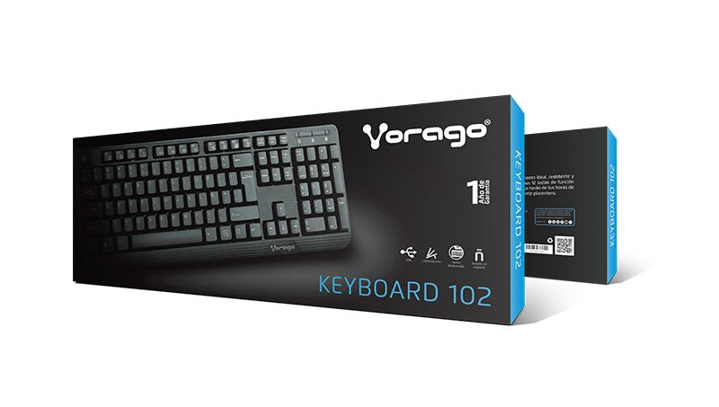 Teclado Vorago Kb-102 Multimedia Usb Negro - Ac-445896-1