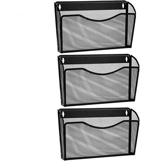 Revistero Nextep De Pared Malla Metalica C/3 - Ne-164P3 FullOffice.com