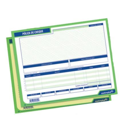 Poliza Cheque Estrella 1/2 Carta 25 Jgs Orig Y Cop - 0250 FullOffice.com
