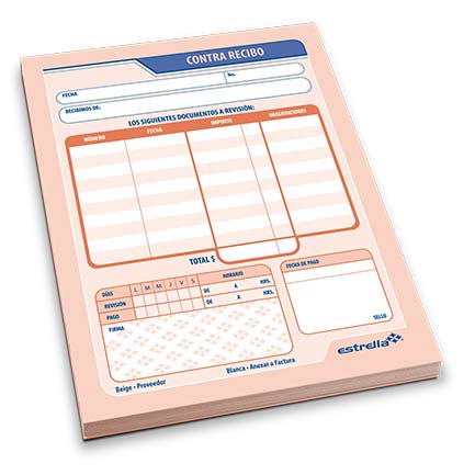 Contra Recibo Estrella Duplicado 50 Hjs - 140 FullOffice.com