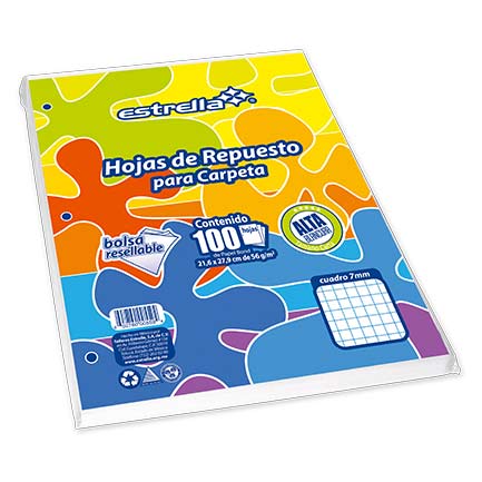 Hoja Repuesto Estrella Carta Raya 100H C/20 - 557