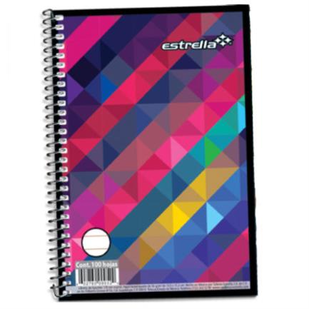 Libreta Estrella Tamaño 1/8 Espiral Raya 100 Hjs - 52 FullOffice.com