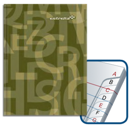 Libreta Estrella Tamaño 1/4 Francesa Raya C/Indice 96 Hjs - 210 FullOffice.com