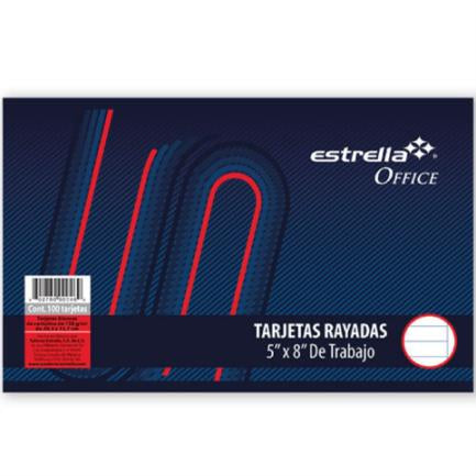 Tarjetas De Trabajo Estrella 5"X8"(20.3X12.7Cm) Rayada C/100 Hojas - 46