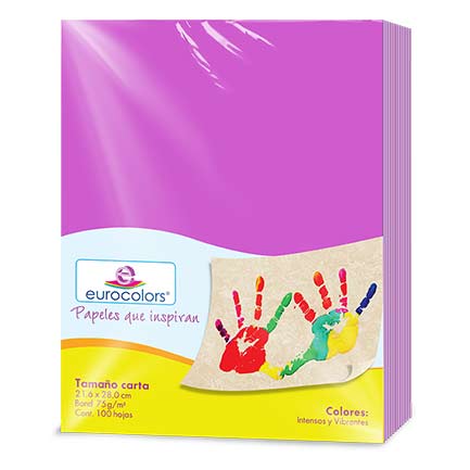 Papel Cortado Eurocolors Carta Purpura C/100 - Ec0009 FullOffice.com