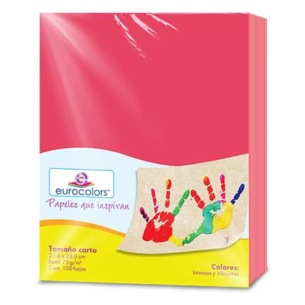 Papel Cortado Eurocolors Carta Rojo C/100 - Ec0010 FullOffice.com