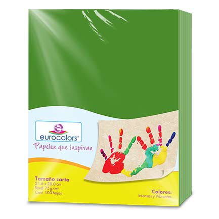 Papel Cortado Eurocolors Carta Verde Bandera C/100 - Ec0011 FullOffice.com