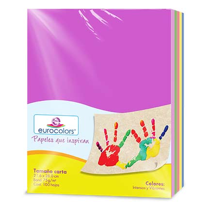 Papel Cortado Eurocolors Carta Arcoiris Intenso C/100 - Ec0013 FullOffice.com