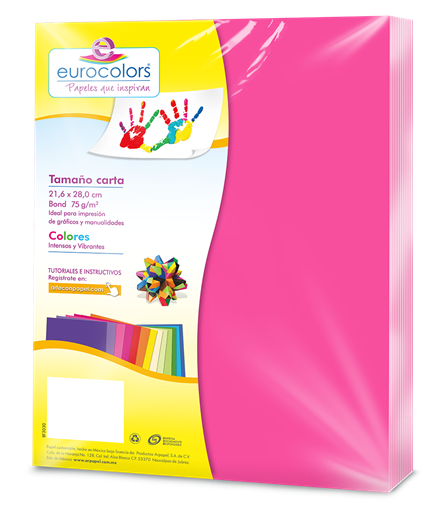 Papel Cortado Eurocolors Carta Rosa Neon C/100 - Ec0081 FullOffice.com