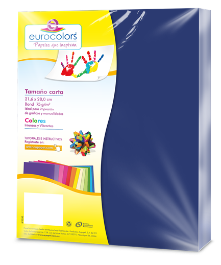 Papel Cortado Eurocolors Carta Azul Aquamarino C/100 - Ec0082 FullOffice.com