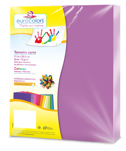 Papel Cortado Eurocolors Carta Violeta C/100 - Ec0084 FullOffice.com