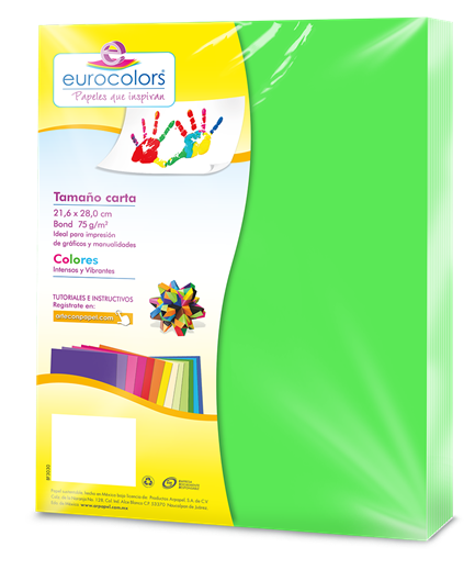 Papel Cortado Eurocolors Carta Verde Neon C/100 - Ec0093 FullOffice.com