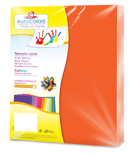 Papel Cortado Eurocolors Carta Naranja Neon C/100 - Ec0096 FullOffice.com