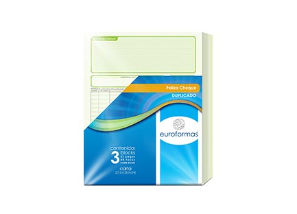 Poliza Cheques Euroforma Duplica Cta 25 Jgs 50H C/3 B. - Er0115 FullOffice.com