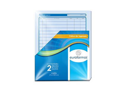 Poliza Ingreso Euroformas Carta 50H C/2 Blocks - Er0111 FullOffice.com