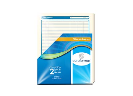 Poliza Egresos Euroformas Carta 50H C/2 Blocks - Er0112 FullOffice.com