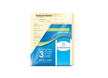 Recibo Nomina Euroformas 1/A Cta 3 Blocks - Er0106 FullOffice.com