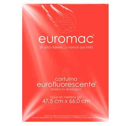 Cartulina Euromac Fluorescemte Rojo 47.5X66Cm C/10 - Ef0036 FullOffice.com