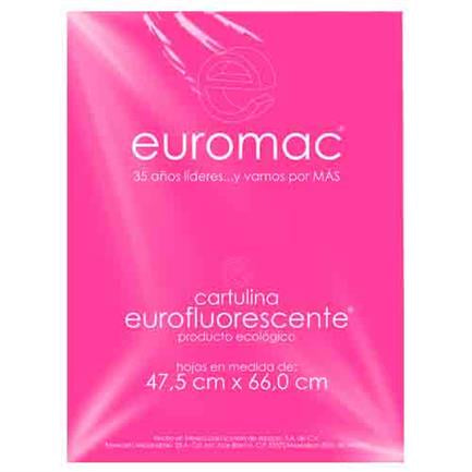 Cartulina Euromac Fluorescente Rosa 47.5X66Cm C/10 - Ef0037 FullOffice.com