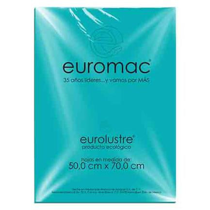 Papel Lustre Euromac Azul Aquamarino 50X70 24 Hojas - El0007 FullOffice.com