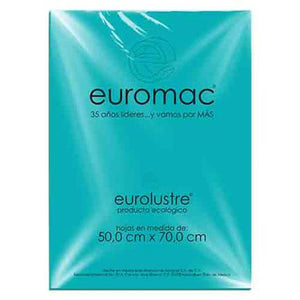 Papel Lustre Euromac Azul Aquamarino 50X70 24 Hojas - El0007 FullOffice.com