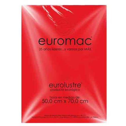 Papel Lustre Euromac Rojo 50X70 24Hojas - El0037
