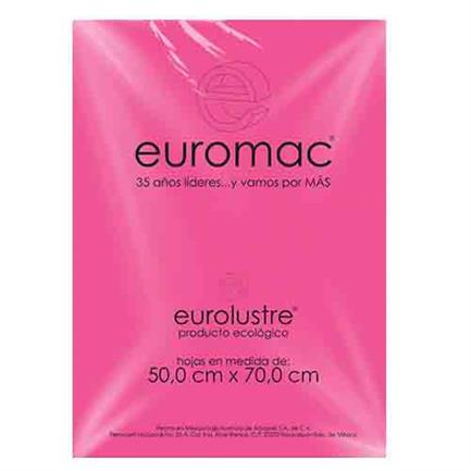 Papel Lustre Euromac Rosa Mexicano 50X70 24Hojas - El0040 FullOffice.com