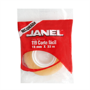Cinta Janel Adhesiva 119 18X33 Transparente Pza - 1191833100 FullOffice.com