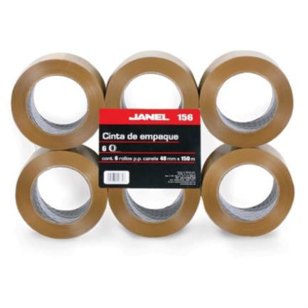 Cinta Janel 156 Empaque Canela 48Mmx150M Paquete C/6 - 1564815700 FullOffice.com