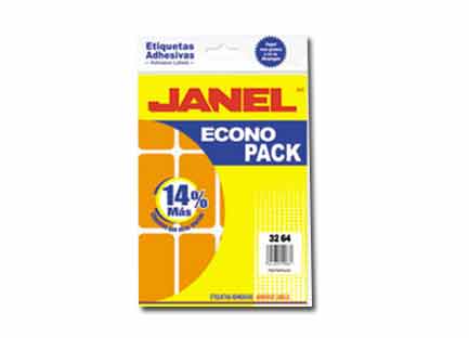 Etiqueta Janel Fluorecente 32X64 Naranja C/96 E06326420416 - E063264216 FullOffice.com
