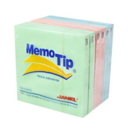 Notas Adhesivas Janel Memo Tip Pastel 3X3 100H C/6 Pzas - 6560303796 FullOffice.com